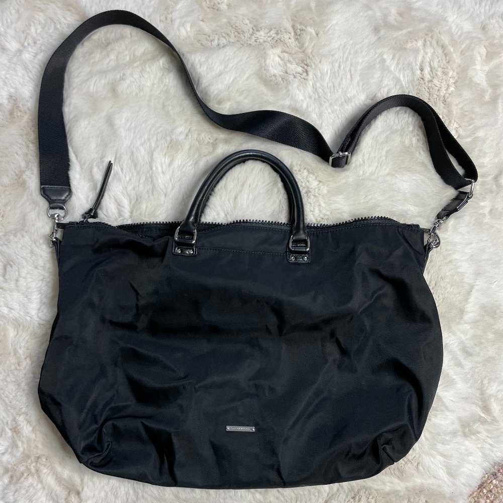 REBECCA MINKOFF BLACK NYLON TOTE BAG